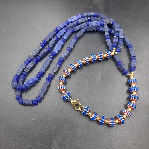 Superb Ancient Old Lapis lazuli Stone Beads With … - image 3