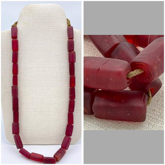 Stunning Vintage Old African Glass Beads Rare Nec… - image 1