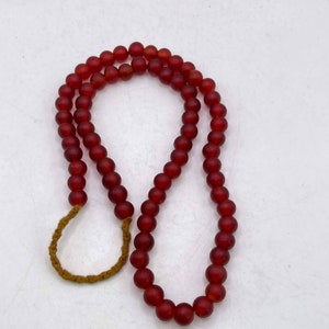 Beautiful Old African Red Color Glass Beads Lovely Beautiful Rare Beads Necklace