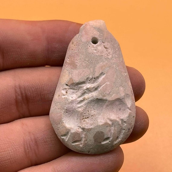 Rare Near Eastern Old Jasper Stone Animal Engravi… - image 2
