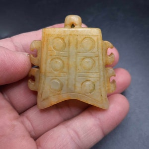 Engraved Ancient Jade Stone Pendant