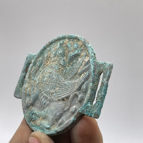 Spectacular Ancient Old Roman Bronze Buckle Depic… - image 4