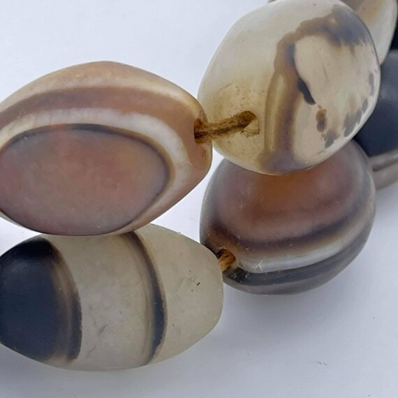 Collier Perles En Agate Suleimani Et Cornaline - Vintage Fait Main - 50 Cm - Unisexe