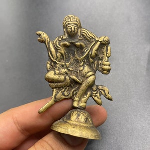 Antique Near Eastern Old Bronze Buddha Carved Standing Statue