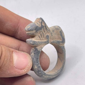 Stunning Ancient Near Eastern Old Stone Rare Unique Ring With Animal On Top , Gift Ring , Ancient Ring , Excellent Ring