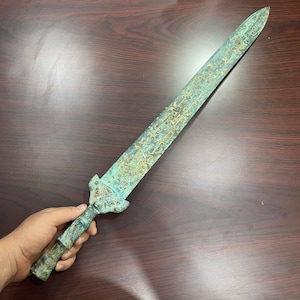 Free Express Shipping Worldwide Super Unique Ancient Roman Wonderful Bronze Beautiful Big Sword With Rare Patina Excellent Collection