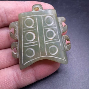 Engraved Ancient Jade Stone Pendant