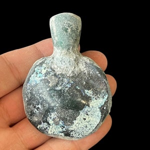 Ancient Iridescent Old Roman Glass Unique Water Drinking Bottle Found In Afghanistan Balkh Circa 200-300AD