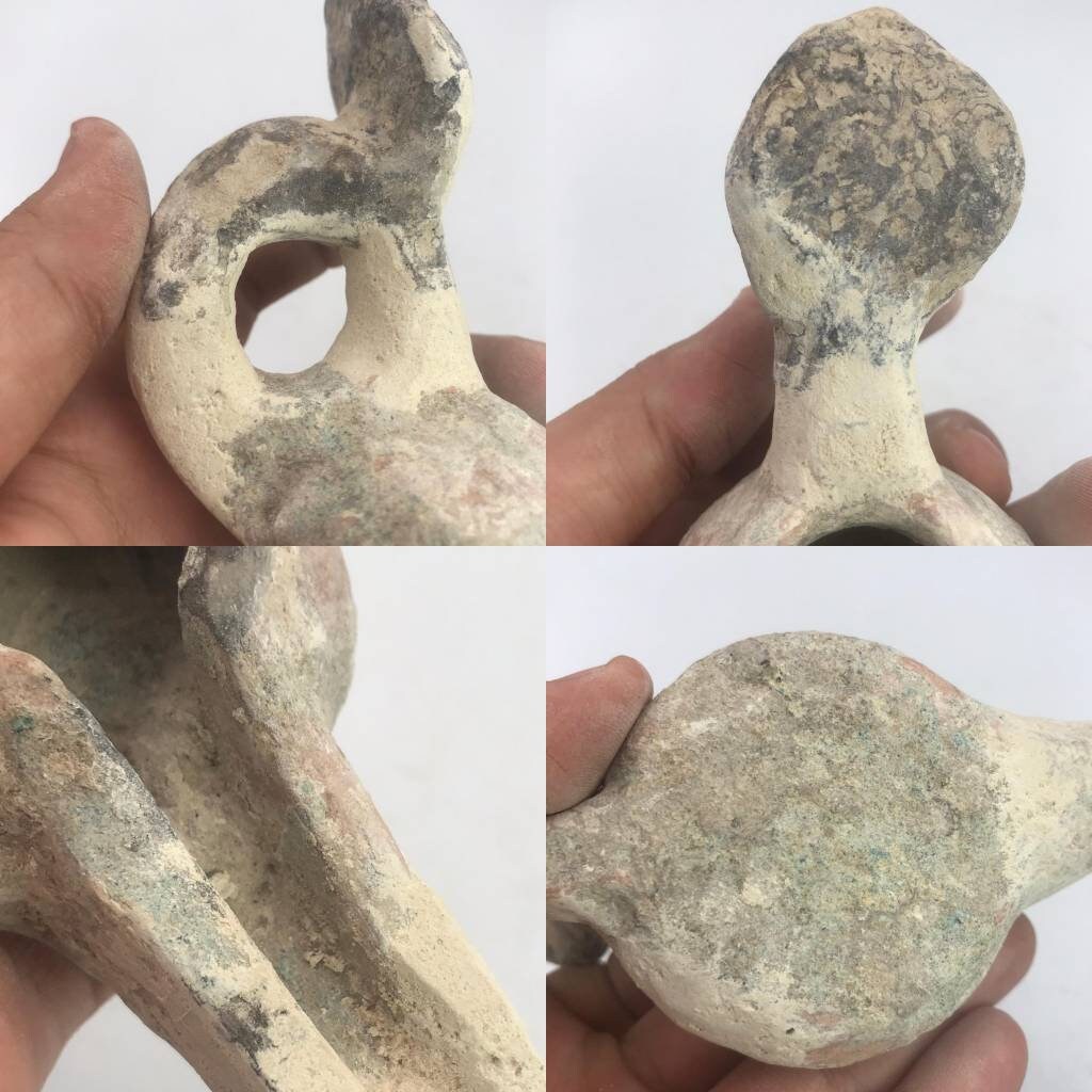 古代ローマのテラコッタ製オイルランプ：博物館級、西暦200～300年頃