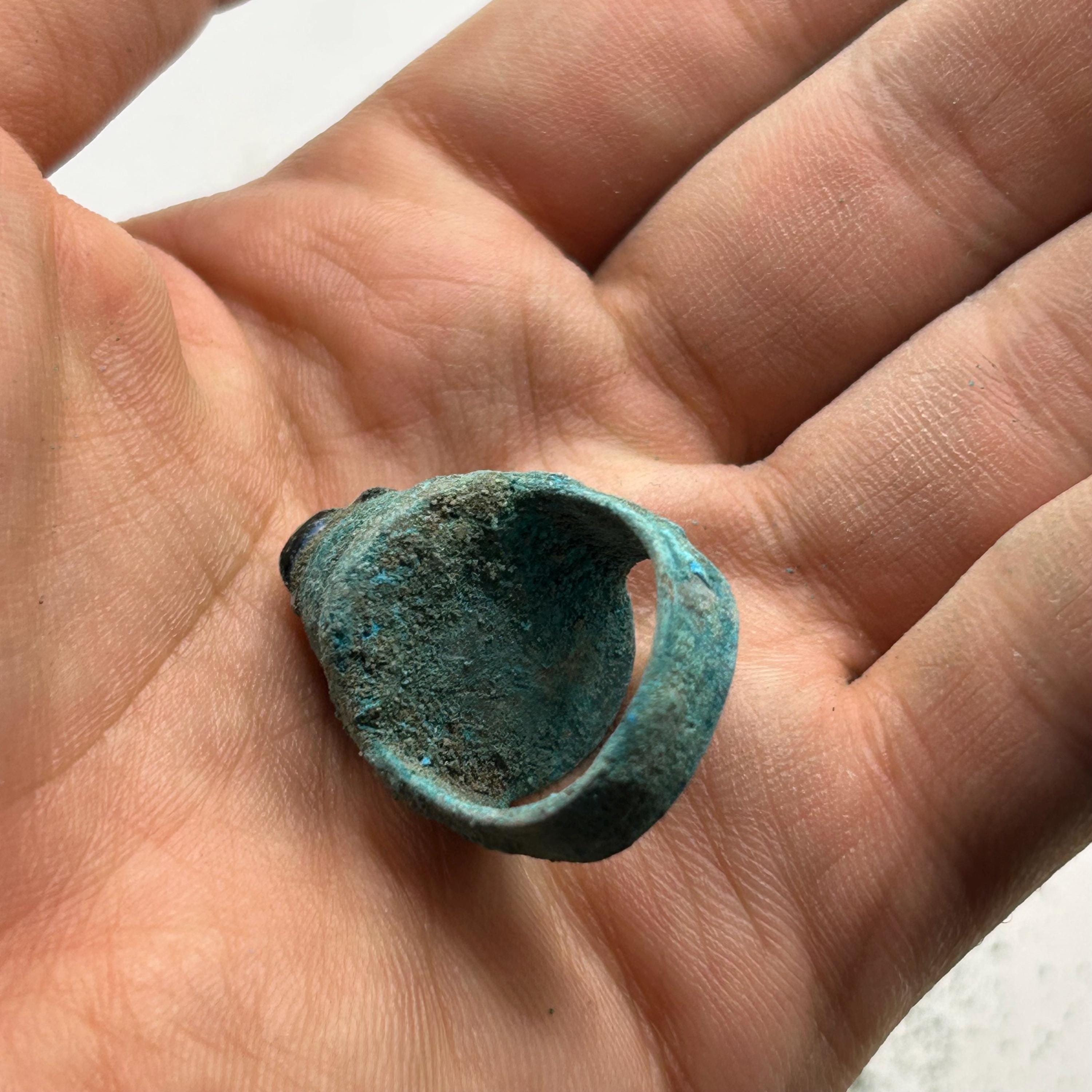 古代ローマの青銅モザイクガラスリング：歴史的遺物 - Etsy 日本