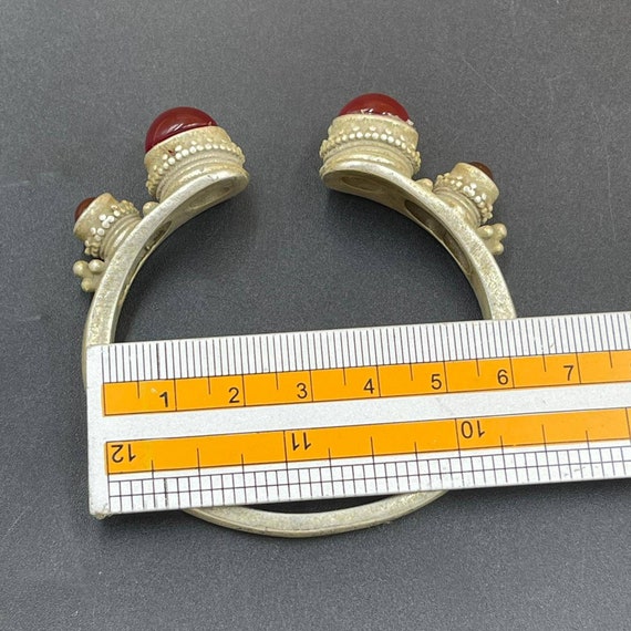 Vintage Old Silver Tibetan Unique Bangle Bracelet… - image 4