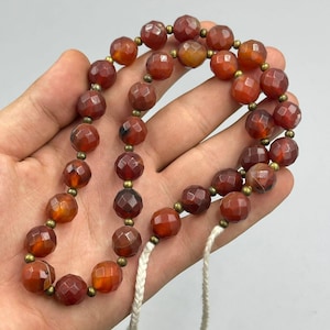 Ancient Roman Carnelian Agate Stone Bead Necklace