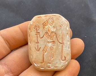 Super Near Eastern Ancient Stone Roman King Engravings Rare Excellent Lovely Seal Stamp Amulet