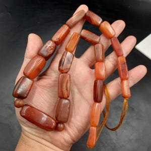 Genuine Ancient Roman Carnelian Agate Bead Necklace