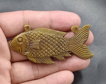 Wonderful Ancient Old Vintage Bronze Rare Fish Statue Amulet Unique Pendant