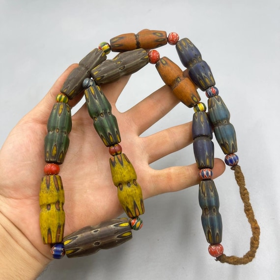 Ancient Roman Mosaic Glass Bead Necklace