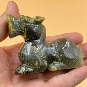 Beautiful Ancient Near Eastern Old Jade Stone carved engraved dragon statue