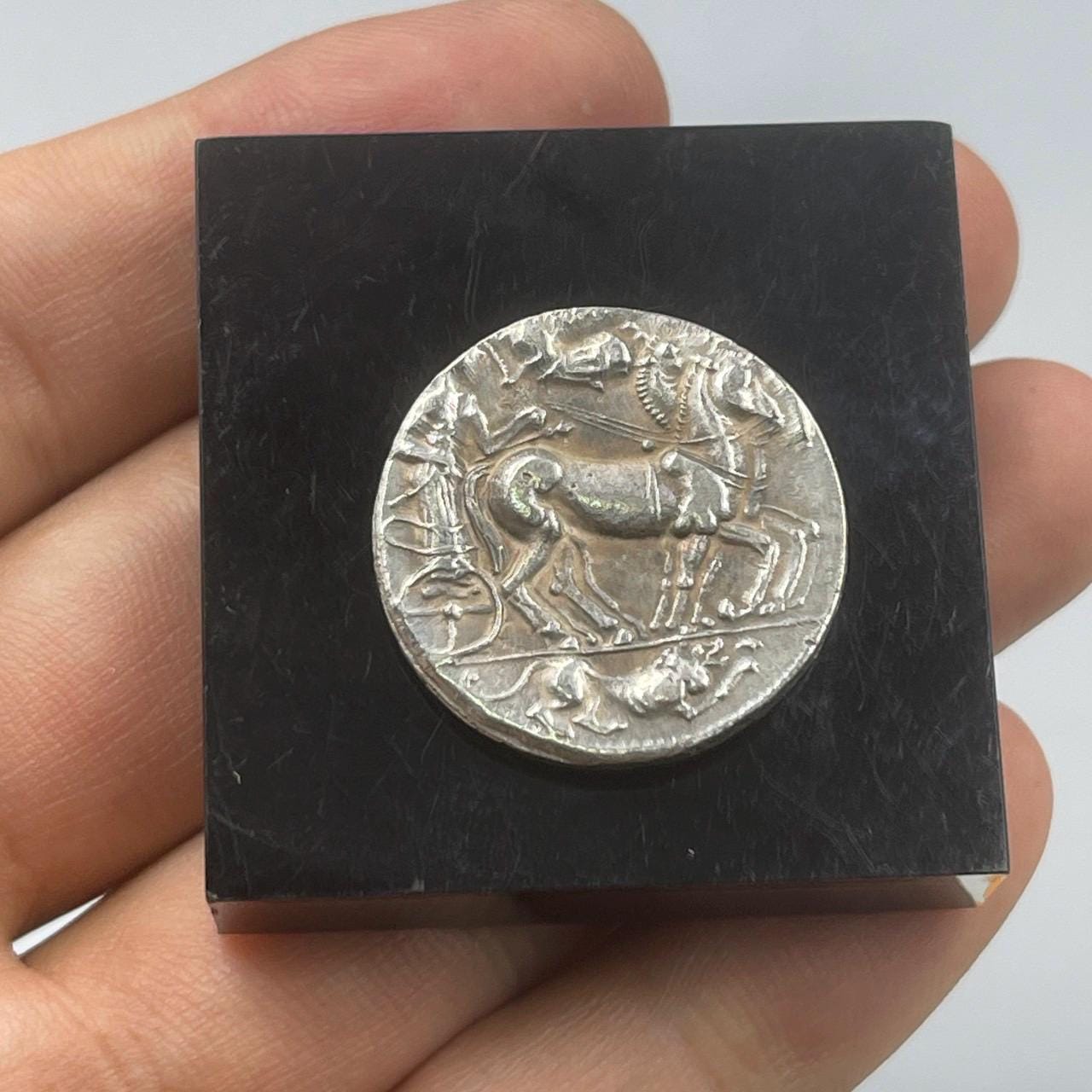 『本物保証』　古代ギリシャ　青銅貨 ブロンズコイン 紀元前200年頃 ガラスケース入り古代ギリシャの青銅貨幣 - 本物 - 高品質 - 2200 年