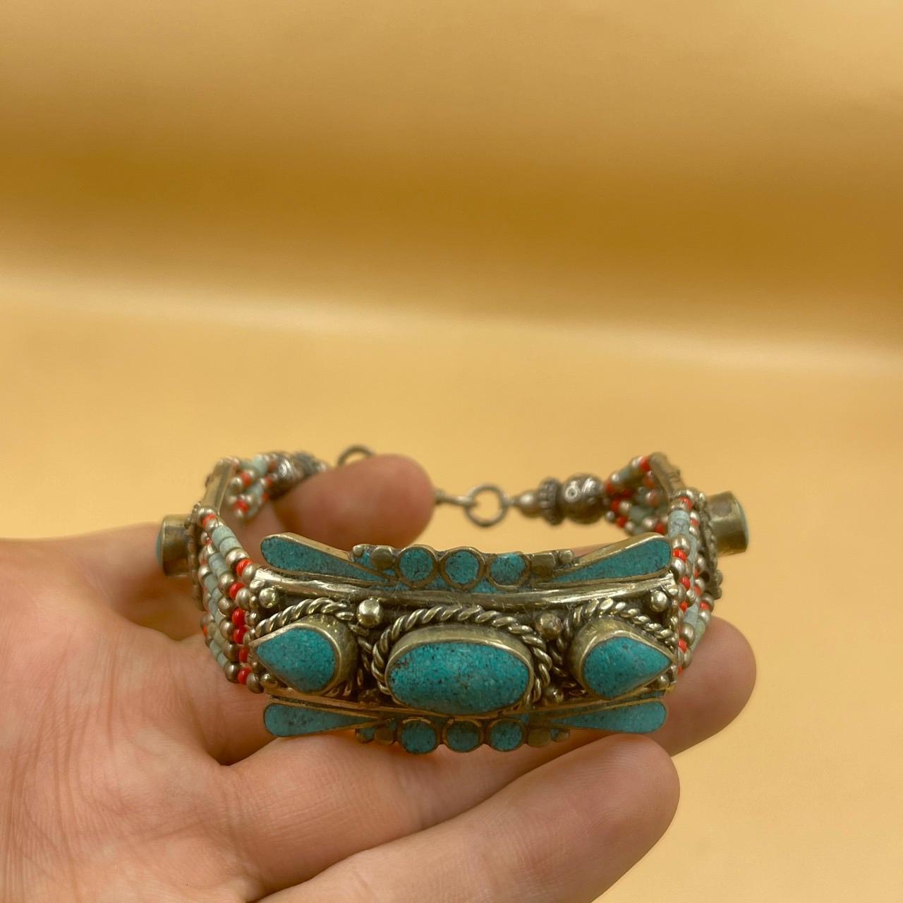 Tibetan Turquoise Stone Bracelet: Old Natural Beads - Etsy