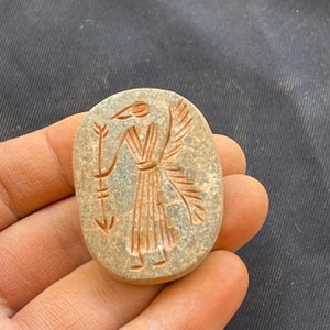 Rara pietra antica del Vicino Oriente, bellissime incisioni, raro, meraviglioso, adorabile timbro con sigillo, amuleto