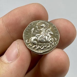 Lovely Ancient Roman Empire Imperial Bronze Coated Coin In Excellent Condition