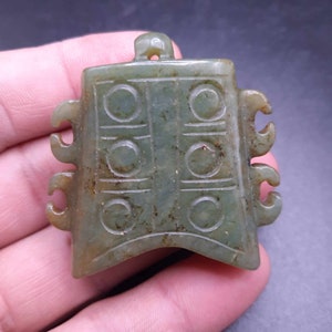 Engraved Ancient Jade Stone Pendant