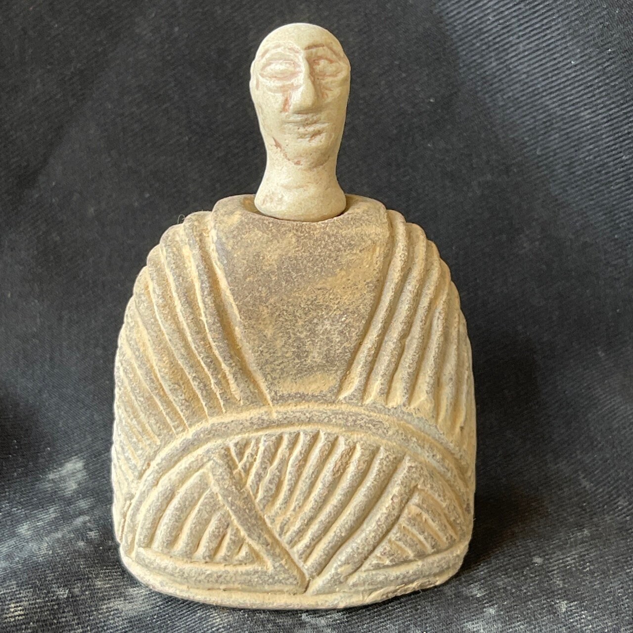 Stunning Ancient Bactrain Kingdom Natural Old Stone King Carved Lovely Seated Statue