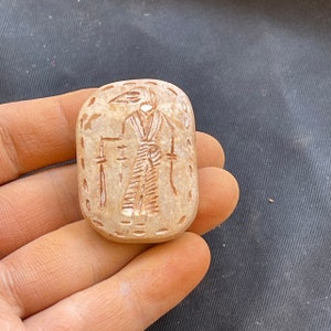 Spettacolare pietra antica del Vicino Oriente, incredibili incisioni, raro, eccellente, adorabile timbro con sigillo, amuleto