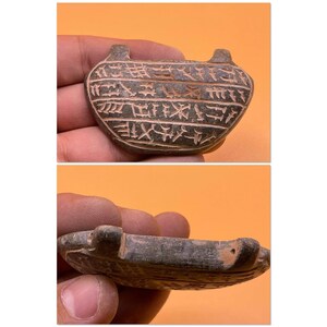 Wunderschöne uralte 3. Jahrhundert Alte Stein Inschrift Writting Amulett Nah Osten Alter Anhänger