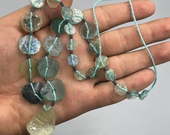 Romain antique Collier de perles de verre irisé - Afghanistan