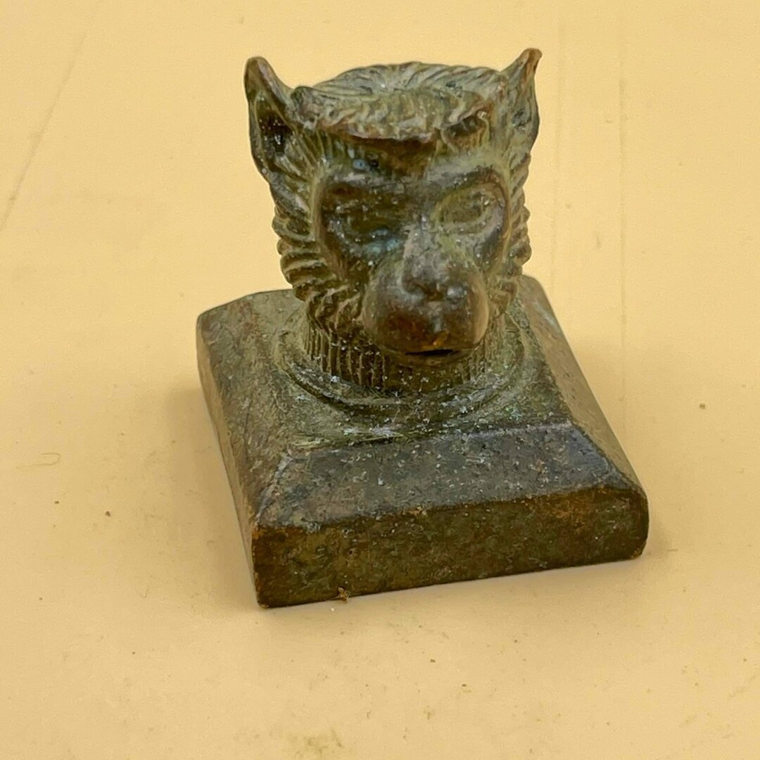 Ancient Roman Bronze Monkey Statue: Rare Carved Seal Stamp - Etsy