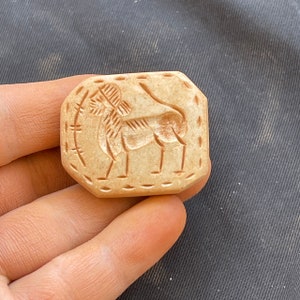 Wundervoller nahöstlicher alter Stein Schöne Gravuren Seltene ausgezeichnete schöne Siegel Stempel Amulett
