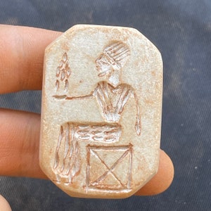 Incisioni uniche del re romano in pietra antica del Vicino Oriente, raro, meraviglioso, adorabile timbro con sigillo, amuleto