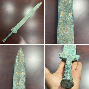 Spedizione espressa gratuita in tutto il mondo Super unica antica romana meravigliosa bronzo bellissima grande spada con patina rara eccellente collezione