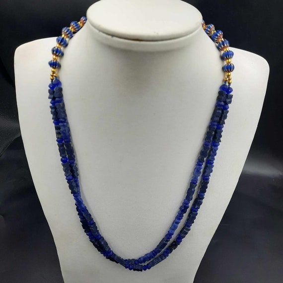 Superb Ancient Old Lapis lazuli Stone Beads With … - image 2