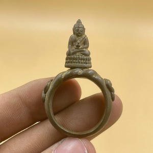 Antique Bronze Buddha Ring - Ancient Roman Style