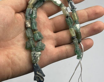 Romain antique Collier de perles de verre irisé - Afghanistan