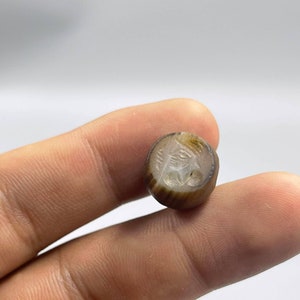 Super Ancient Near Eastern Old Sulaimani Agate Stone Beautiful Roman King Intaglio Rare Seal Stamp Bead