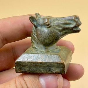 Ausgezeichnete antike alte römische Bronze Pferd Tier Statue geschnitzt seltene einzigartige wunderbare Siegel Stempel