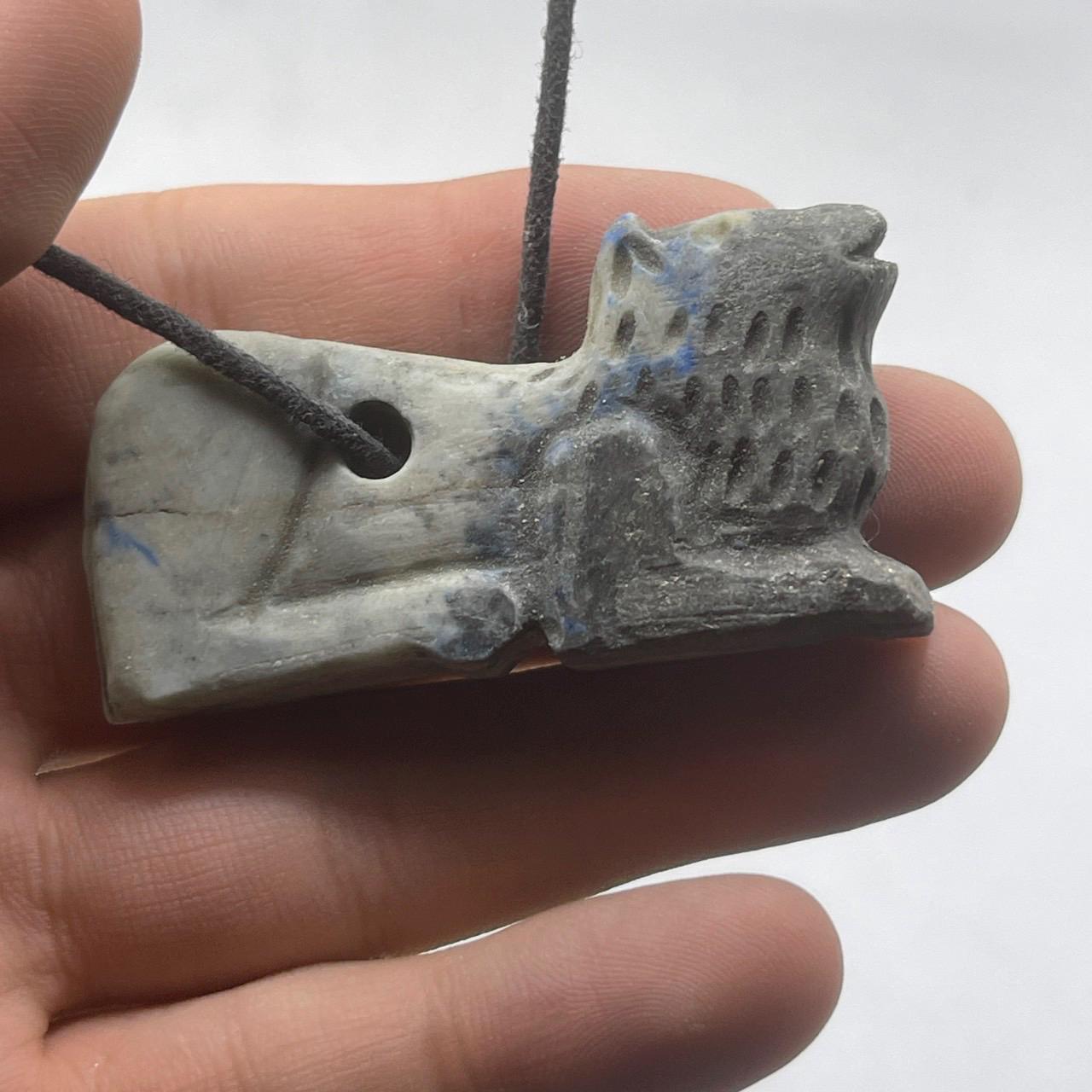驚くべき近東の古代ラピスラズリ石の動物像珍しいフィギュア