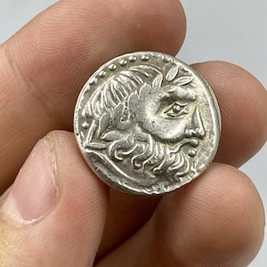 Unique Ancient Roman Empire Imperial Bronze Coated Coin In Excellent Condition