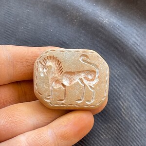 Rare incisioni di cavalli in pietra antica del Vicino Oriente Raro eccellente adorabile timbro con sigillo amuleto