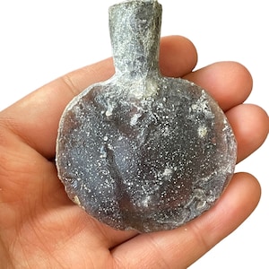 Circa 200-300AD Wonderful Ancient Iridescent Old Roman Glass Unique Water Drinking Bottle Found In Afghanistan Balkh