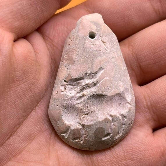 Rare Near Eastern Old Jasper Stone Animal Engravi… - image 3