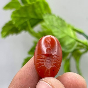Amazing Ancient Old Roman Natural Agate Stone Scorpion Animal Intaglio Seal Stamp Cabochon , Antique Cabochon , Jewelry Making Cabochon
