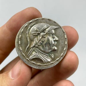 Ancient Antique Greek Old Bronze Uniqe Rare Coin in Fine Condition