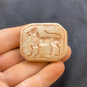 Splendide incisioni di animali in pietra antica del Vicino Oriente, rari, eccellenti, adorabili amuleti con sigillo