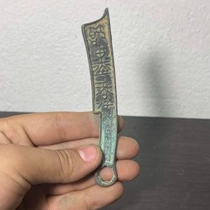 Wonderful Ancient Unique Old Roman Bronze Object Knife With Rare Inscription
