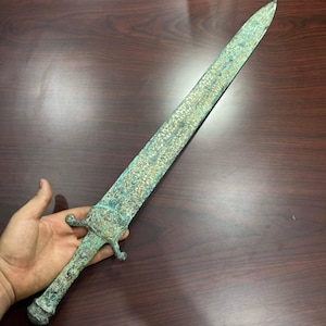 Free Express Shipping Worldwide Amazing Unique Ancient Roman Wonderful Bronze Beautiful Big Sword With Rare Patina Excellent Collection