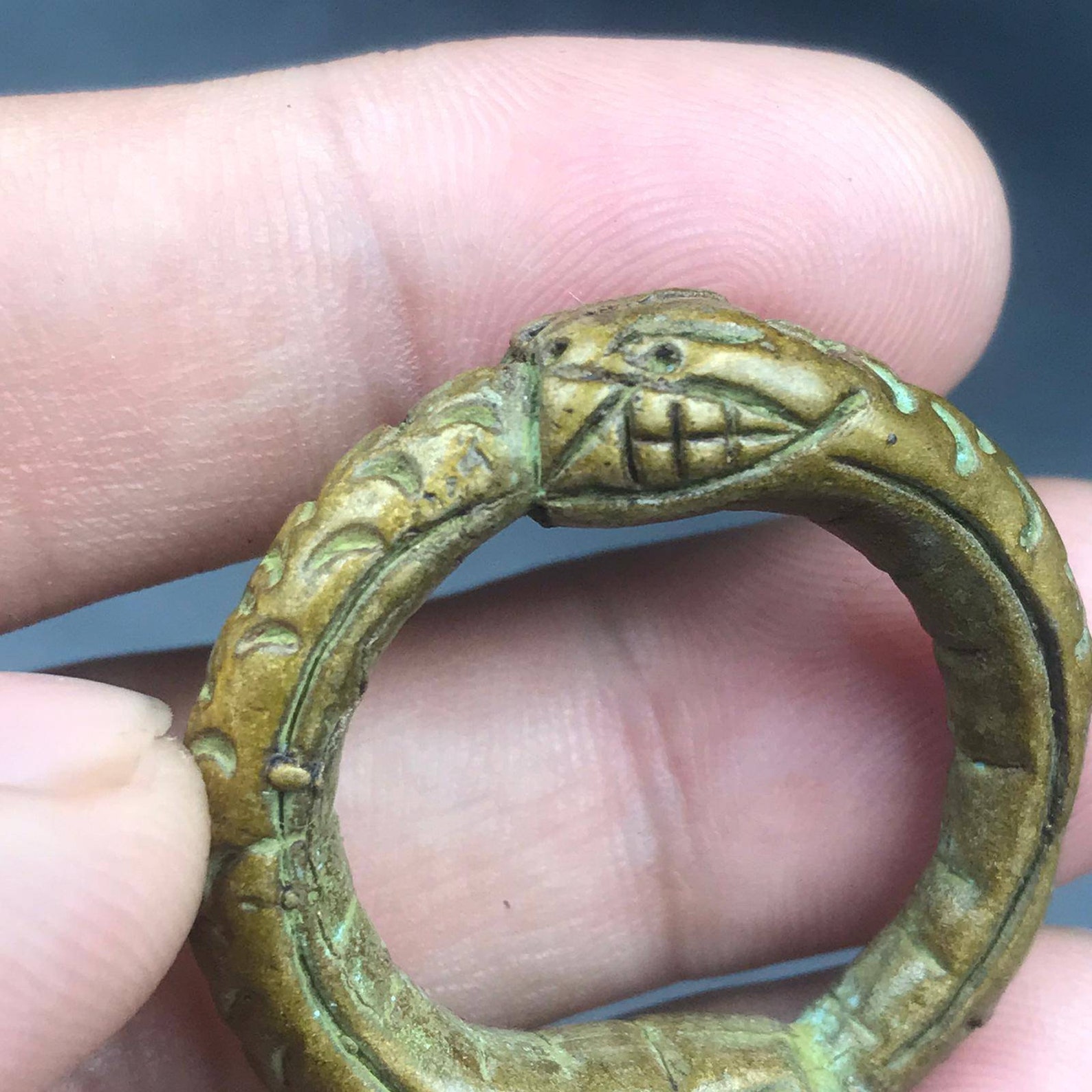 Lovely Unique Old Bronze Wonderful 2 Snake Rare Circal Etsy